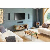 Aspen Scandi Reclaimed Wood Industrial Rectangle Coffee Table